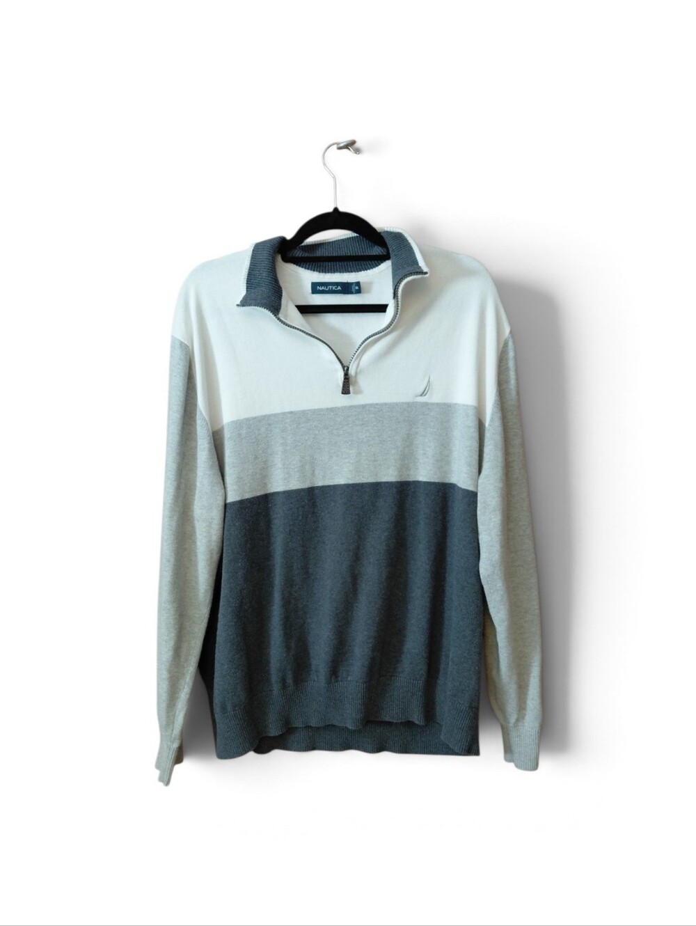 Nautica 1/4 Zip Pullover Sweater 100% Cotton